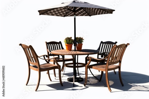outdoor patio set isolated on a white background  Generative AI