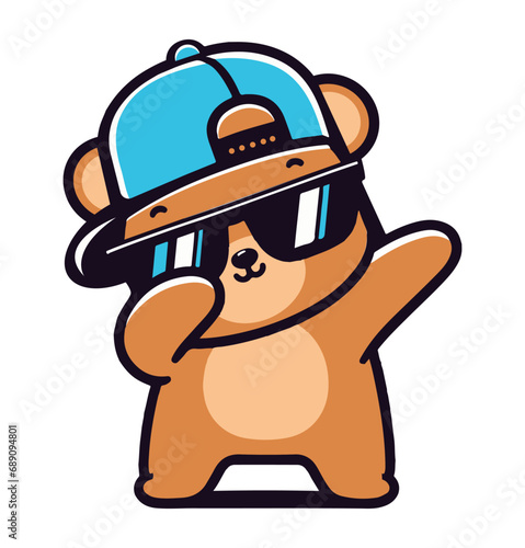 Cute Bear dabbing movement cartoon