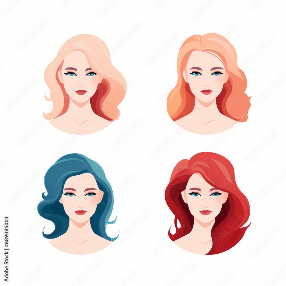A Group of Four Women with Unique Hair Colors A Group of Four Women with Unique Hair Colors