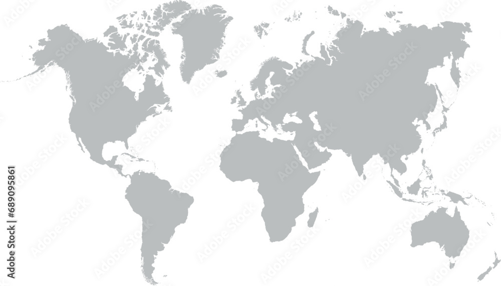 Grey blank world map.
 - obrazy, fototapety, plakaty 
