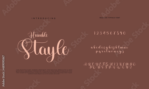 Elegant alphabet letters font and number. Classic Lettering Minimal Fashion Designs. Typography  Calligraphy modern serif fonts regular decorative vintage concept. vector illustration © Muhammad