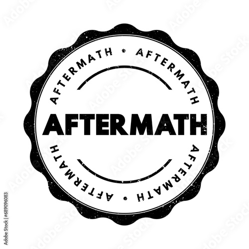 Aftermath text stamp, concept background