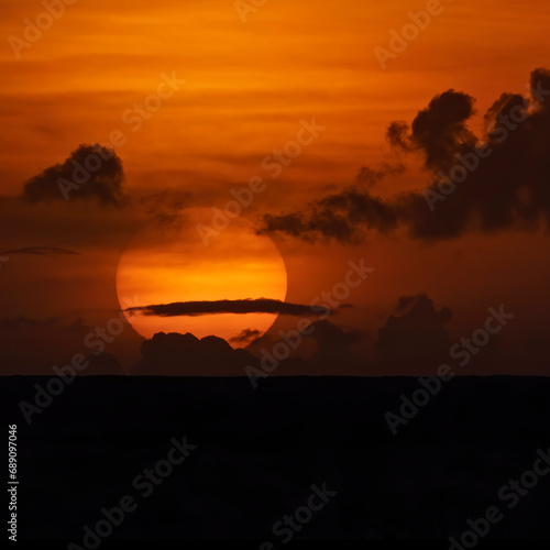 Beautiful setting sun