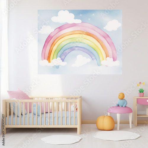 baby room with crib and window