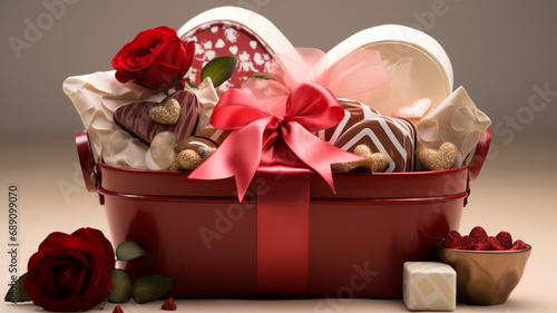 Gift basket filled with pampering spa items for a relaxing Valentine's Day gift