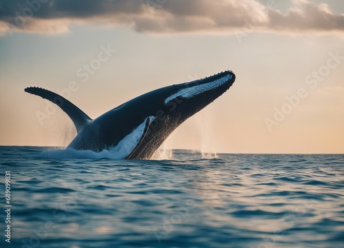 long whale in blue oceans  © abu
