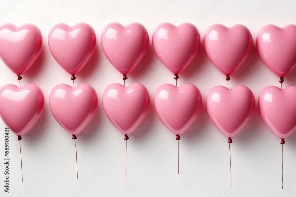 lots of pink hearts concept of love