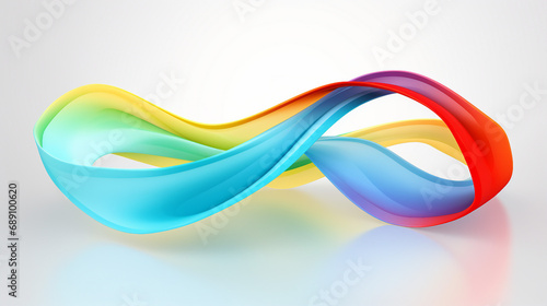 Vibrant 3D Ribbon: Abstract Bright Geometric Composition - Modern Artistic Design for Creative Illustration, Backgrounds, and Digital Concepts with Multicolor Dynamic Flow.
