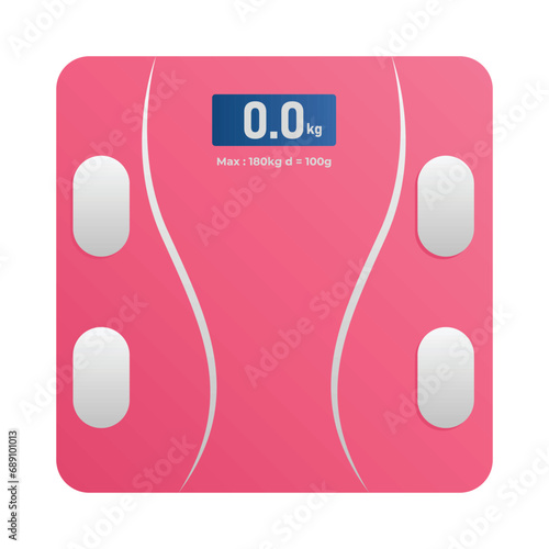 pink body weight scale illustration