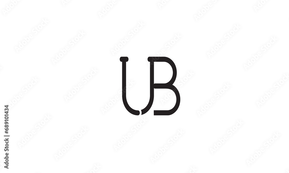 UB, UB, U, B Abstract Letters Logo Monogram UB, UB, U, B Abstract Letters Logo Monogram