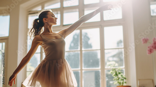 バレエのポーズをする若い女性 Young woman posing ballet photo