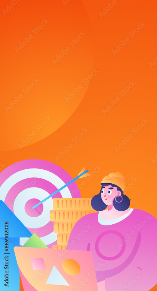 Fototapeta premium Business People Flat Vector Concept Operation Hand Drawn Illustration 
