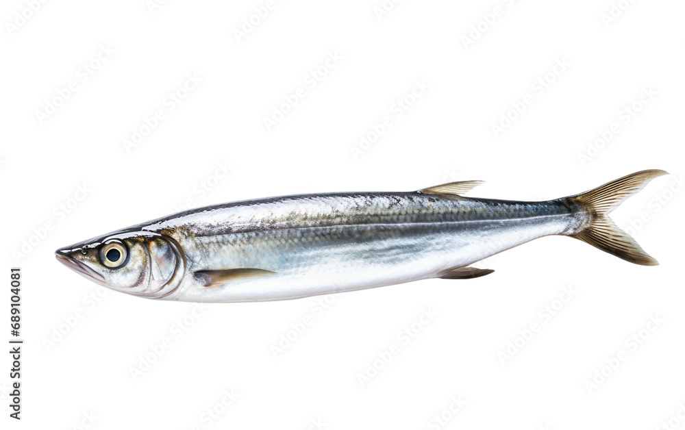 anchovy fish isolated on a transparent background.