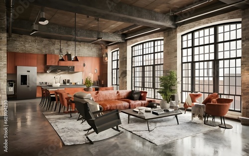 3d render of workplace design interior modern ai generative 