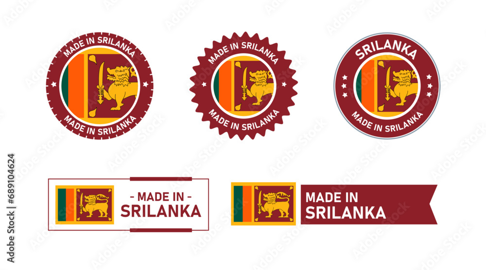 Srilanka flag, Made in Sri lanka. Tag, Seal, Stamp, Flag, Icon vector