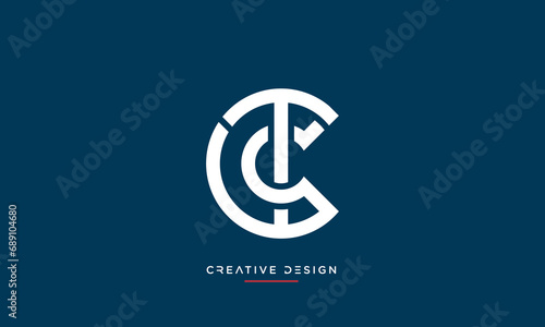 Alphabet letters icon logo TC or CT