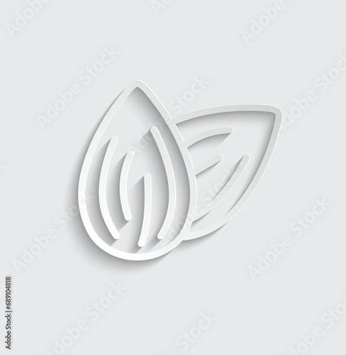 almond icon vector nut icon