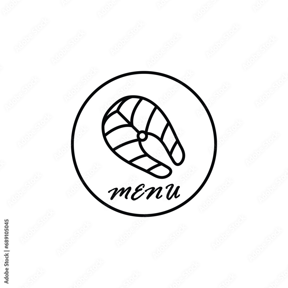 fish menu icon salmon slice steak icon vector restaurant logo fish menu icon salmon slice steak icon vector restaurant logo