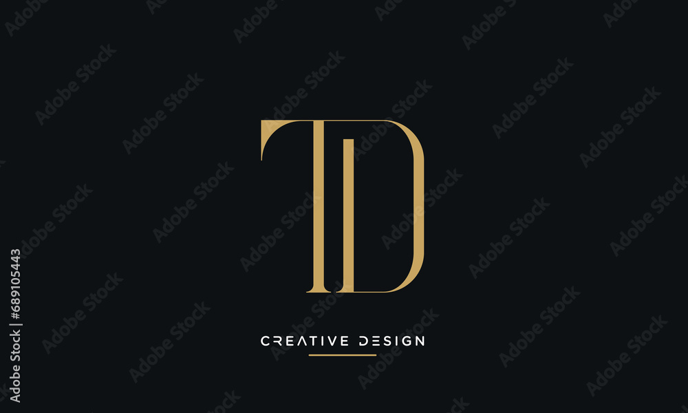 TD or DT Alphabet letters logo monogram TD or DT Alphabet letters logo monogram