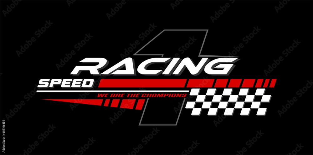 racing speed trendy fashionable vector t-shirt and apparel design, typography