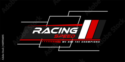 racing speed trendy fashionable vector t-shirt and apparel design, typography