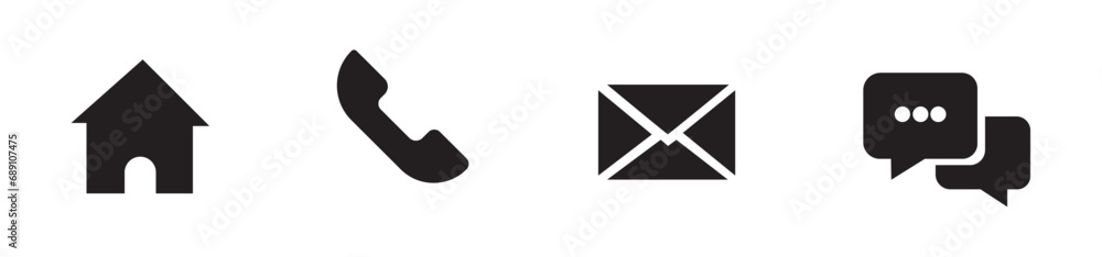 Fototapeta premium Contact information icons, business card and websites