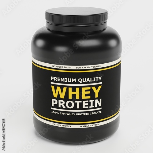 Realistic 3D Render of Whey Protein