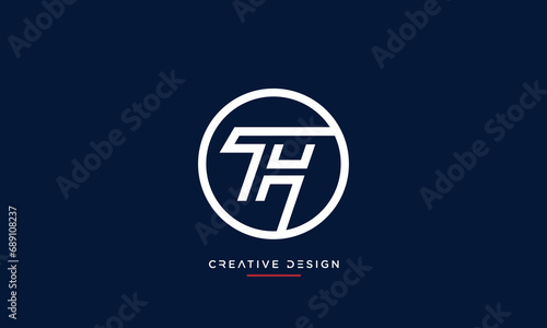 Alphabet letters icon logo TH or HT