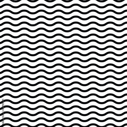 Wave pattern black and white vector illustration background. Black and white curvy design.