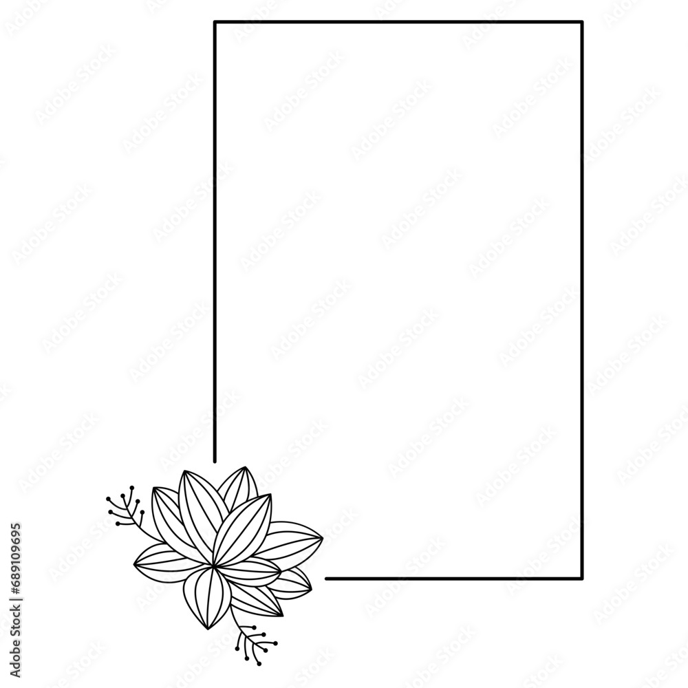 Obraz premium Aesthetic Line Floral Frame