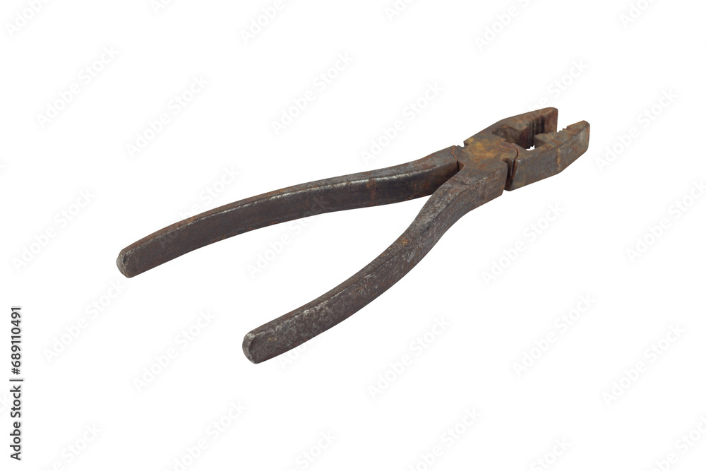 pliers, old, rusty pliers, isolate from background pliers, old, rusty pliers, isolate from background