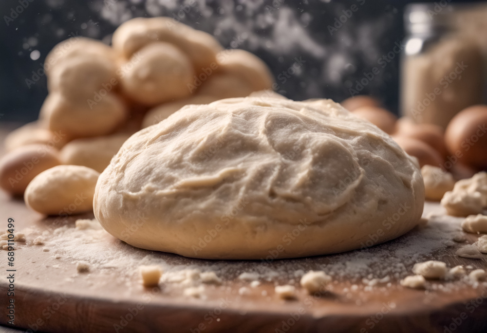 Preparativi Culinarî- Pasta Cruda su Tavola di Legno