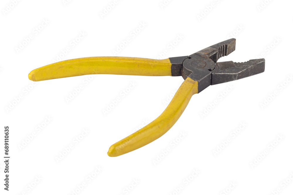 pliers, old rubber-handled pliers, isolate pliers, old rubber-handled pliers, isolate