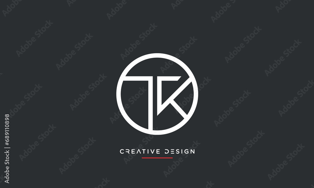 Alphabet letters TK or KT logo monogram Alphabet letters TK or KT logo monogram