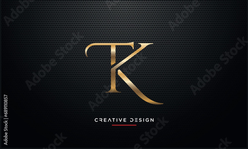 Alphabet letters TK or KT logo monogram photo