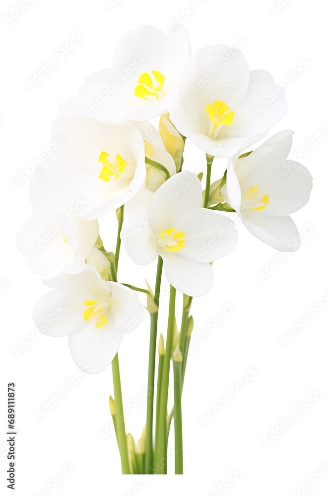 Obraz premium bouquet of white freesia flowers