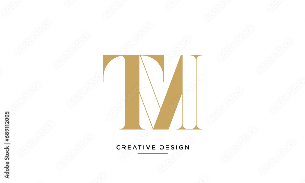 TM or MT Alphabet letters logo monogram TM or MT Alphabet letters logo monogram