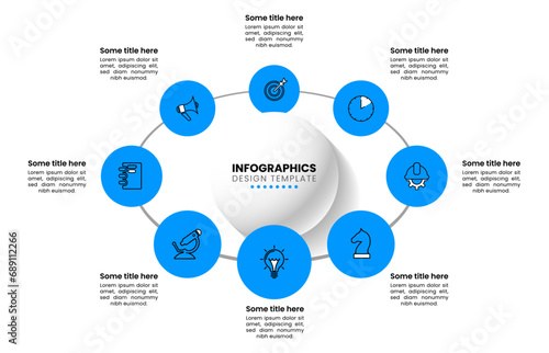 Infographic template. Sphere with 8 circles and icons © kuliperko