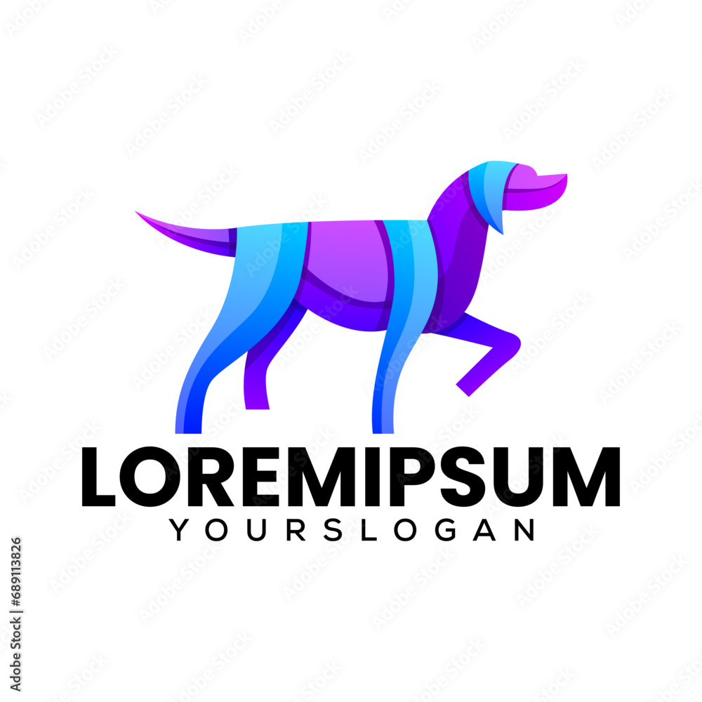 creative colorful dog gradient icon logo design creative colorful dog gradient icon logo design
