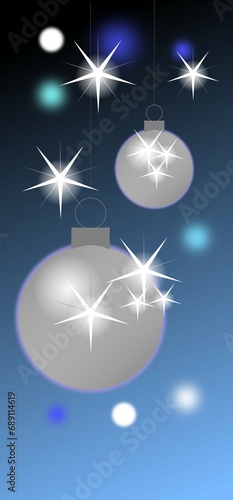 Sfondo con palline di natale e punti luce