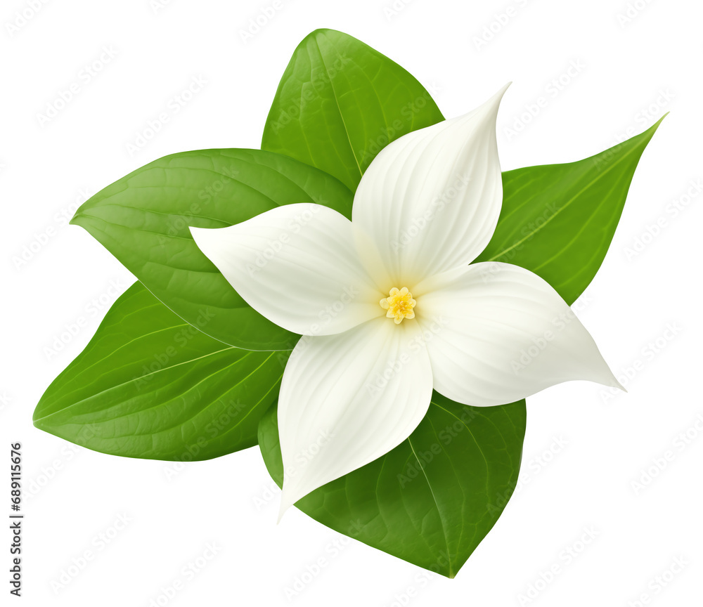 Fototapeta premium white trillium isolated on white background