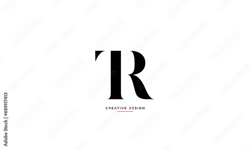 Alphabet letters TR or RT logo monogram