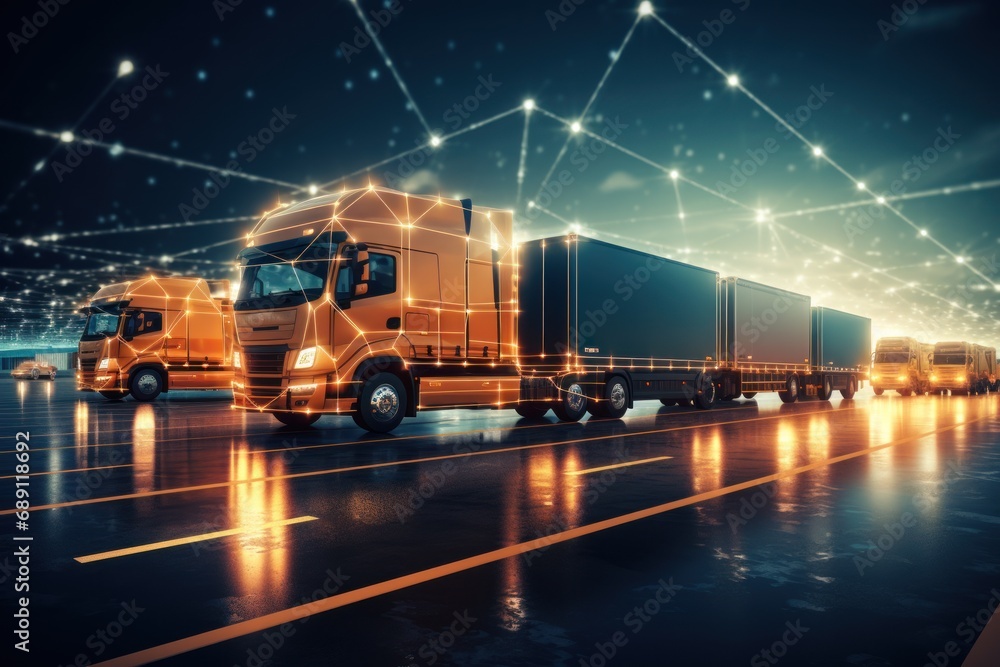 logistics and transportation integrated warehousing and transportation operation service network distribution of container cargo smart logistics and future of transport on global networking