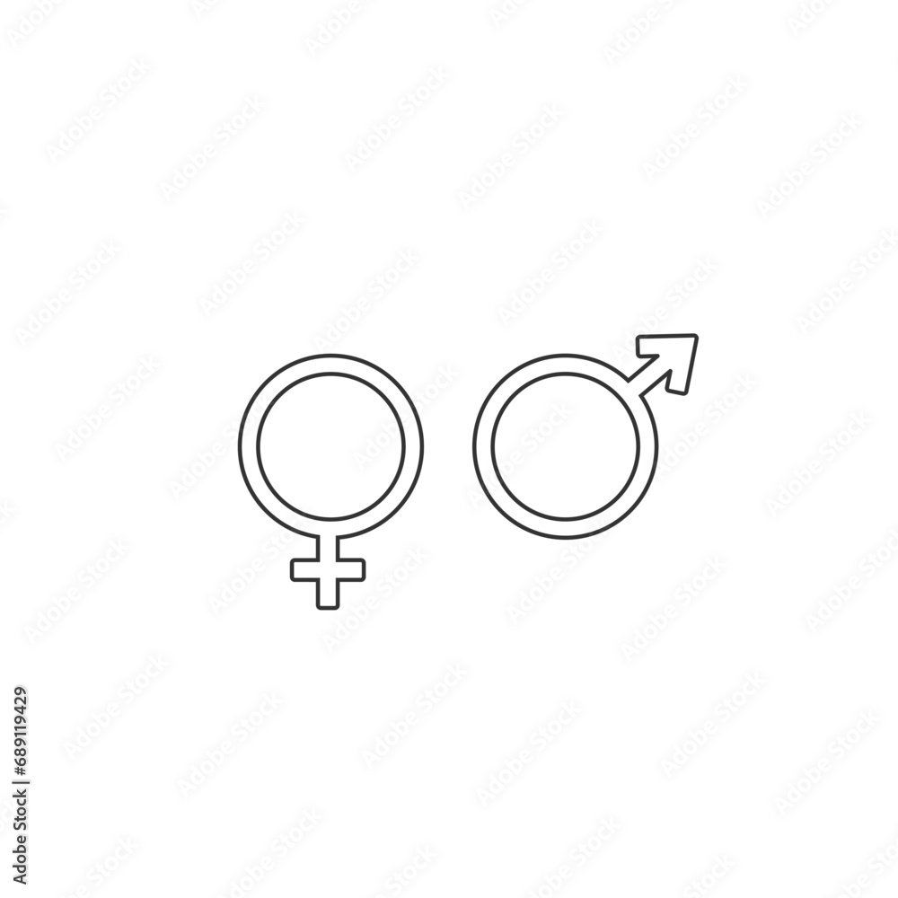 Gender icon vector, on white background editable Gender icon vector, on white background editable