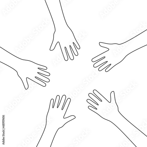 Hands up icon flat sign vector line icon