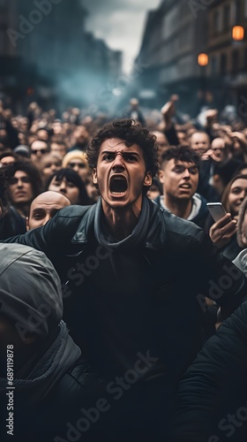 angry crowd