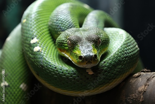 A close up of a snake