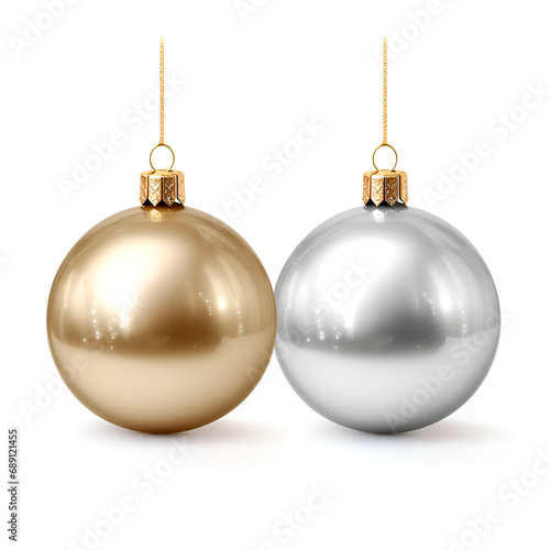 christmas ball on white, Beautiful christmas balls, isolated on white, ai technology, christmas gold ball Realistic in shiny and colorful design, set, isolated on white background, 