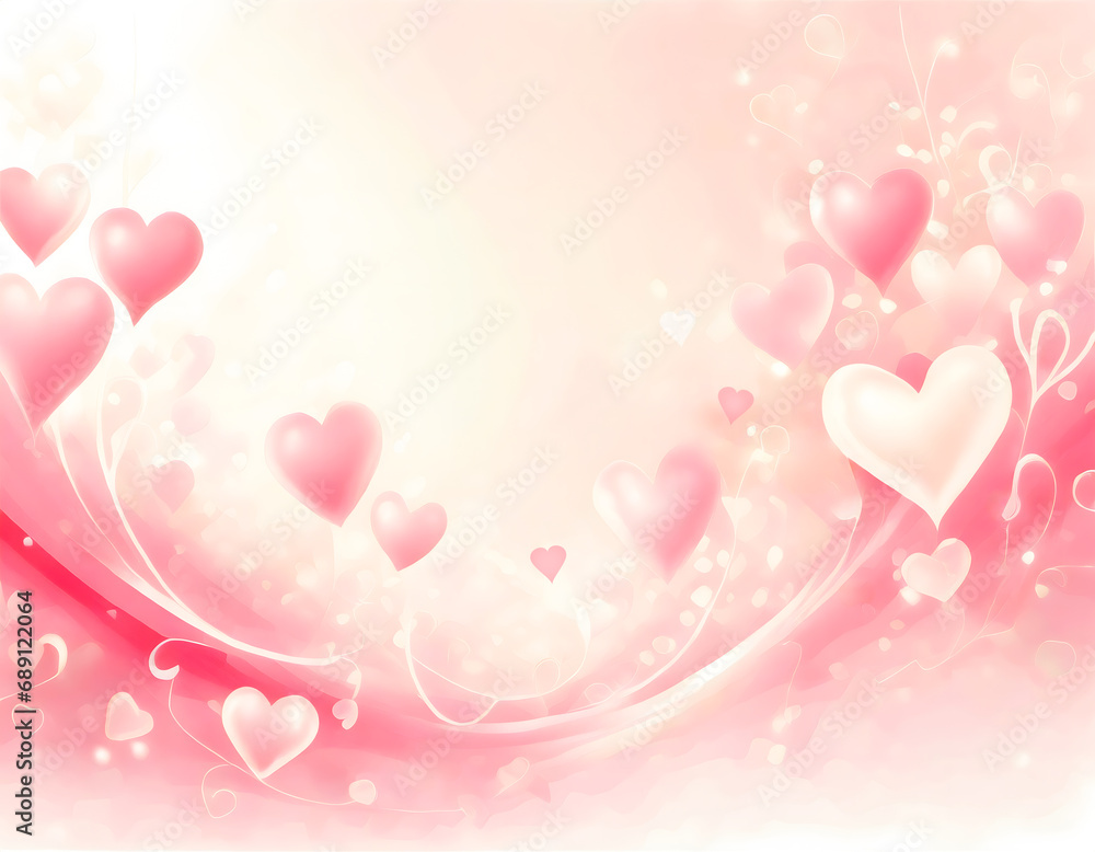 Valentine's Day background with copy space, illustration