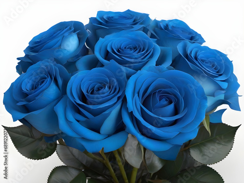 bouquet of blue roses